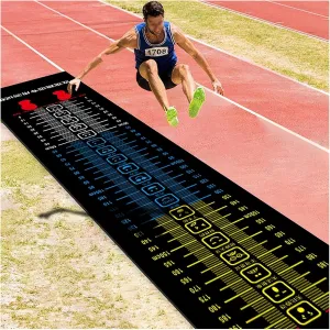 Jumping Measurer Mat, Long Jump Measuring Pad, Jump Practice Trainer Device, Jump Roping Training Mat (Black)