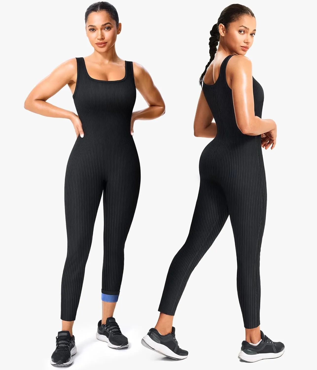 Junlan Sauna Suit Women Waist Trainer Ribbed Sweat Sauna Shirt Full Body Jumpsuit