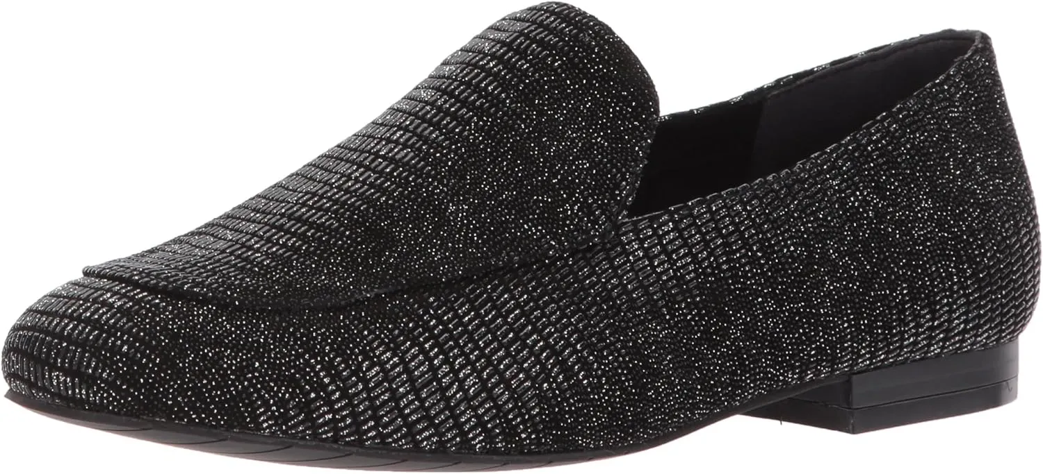 Kenneth Cole Reaction Women's Kenneth Cole New York Westley Slip on Loafer Flat, Pewter/Embossed, 6