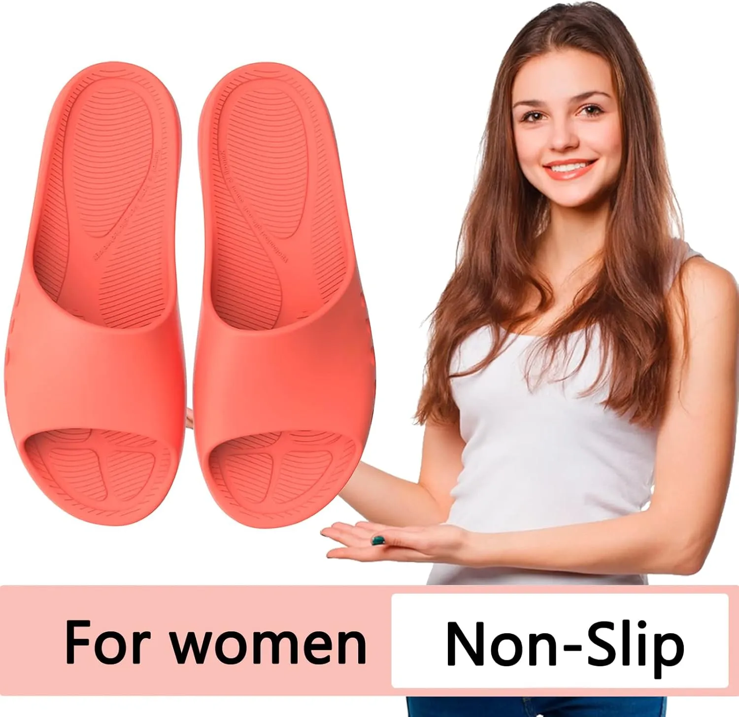 KENROLL Non Slip Shower Shoes for Maternity and Elderly People's, Comfy Womens Slides for Women and Men, Summer Bath Slippers