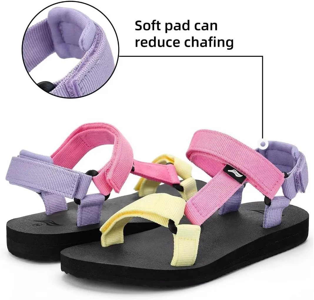 Kids Hiking Sandals Boys Girls Yoga Mat Insole Comfortable Walking Water Sandals With Arch Support for Beach Travel Athletic