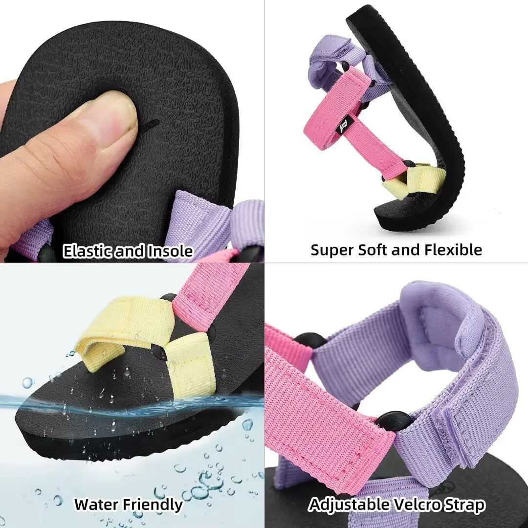 Kids Hiking Sandals Boys Girls Yoga Mat Insole Comfortable Walking Water Sandals With Arch Support for Beach Travel Athletic
