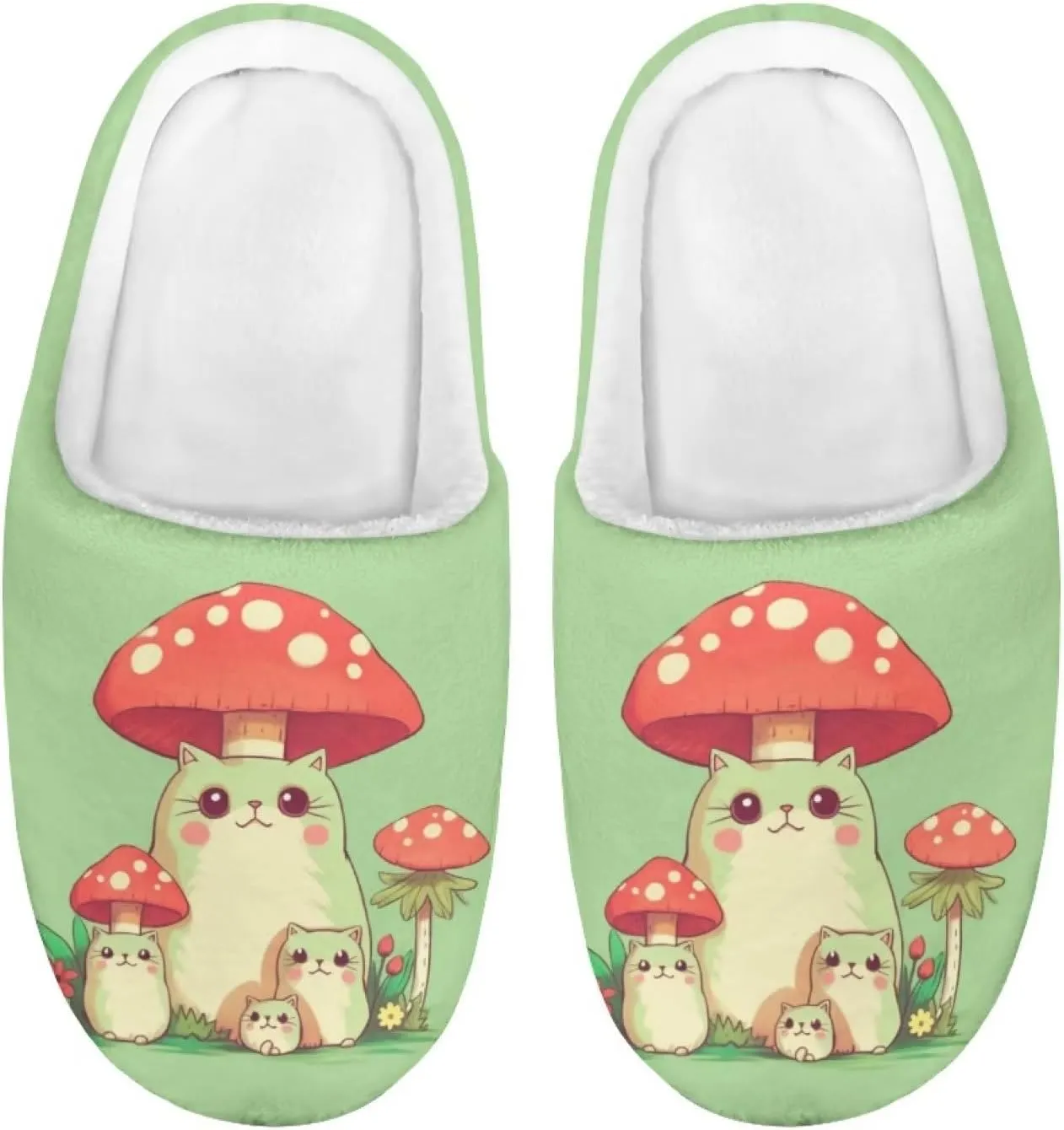 Kids House Slippers Cute Plush Slippers for Teen Girls Anti-slip Indoor Bedroom Slippers