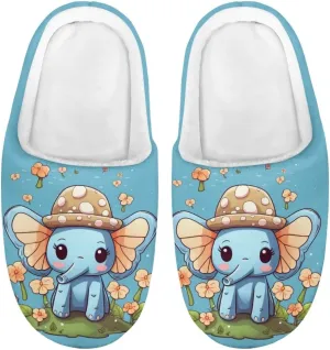 Kids House Slippers Cute Plush Slippers for Teen Girls Anti-slip Indoor Bedroom Slippers