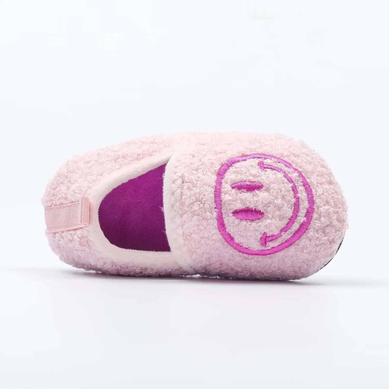 Kids Slippers Toddler Smile Face House Slippers Indoor Home Non-Slip Rubber Sole Shoes Warm Cozy Socks