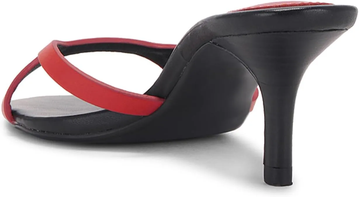 Kitten Heels for Women Single Strap Low Heel Open Toe Mule Shoes Non Slip Sandals