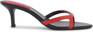 Kitten Heels for Women Single Strap Low Heel Open Toe Mule Shoes Non Slip Sandals