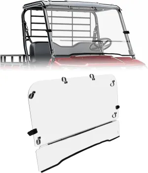 Kojem Front Windshield Compatible with 2009-2022 KAWASAKI MULE 4000 & 4010 MODEL TRANS Folding Scratch Resistant Windscreen