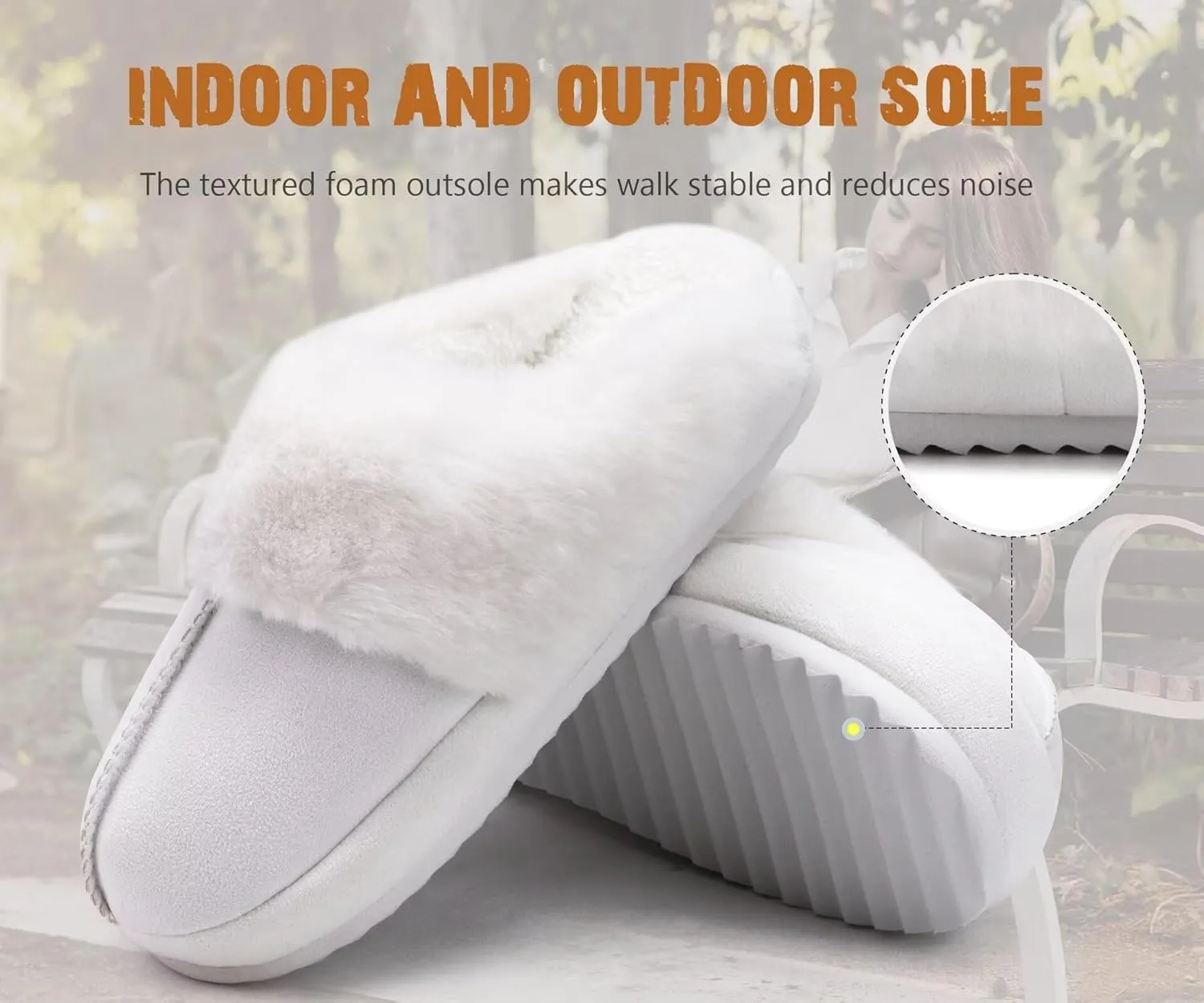 KuaiLu Womens House Platform Slippers Warm Faux Suede Fuzzy Thick Cushioned Yoga Foam Shoes Ladies Slipper Home Lightweight Slip on Indoor Outdoor Non-Slip Hard Sole