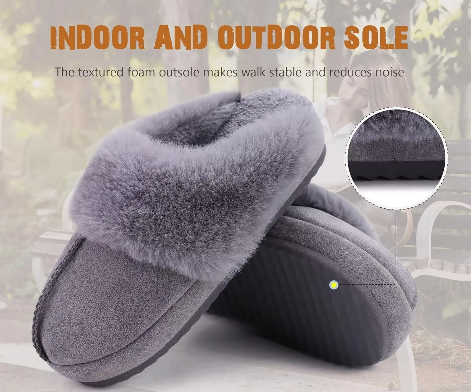 KuaiLu Womens House Platform Slippers Warm Faux Suede Fuzzy Thick Cushioned Yoga Foam Shoes Ladies Slipper Home Lightweight Slip on Indoor Outdoor Non-Slip Hard Sole