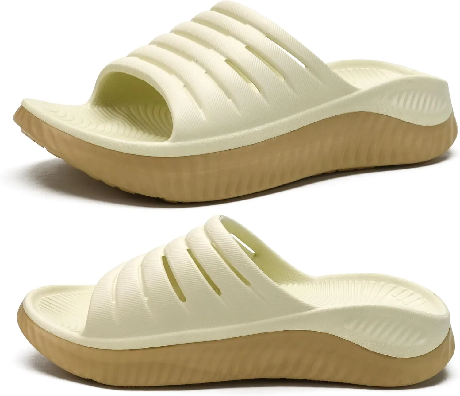 KuaiLu Womens Recovery Sandals With Comfortable Plantar Fasciitis Support,Ladies Orthotic Open Toe Sport Slides Thick Cushion Reduces Stress on Feet,Joints & Back Post-Exercise