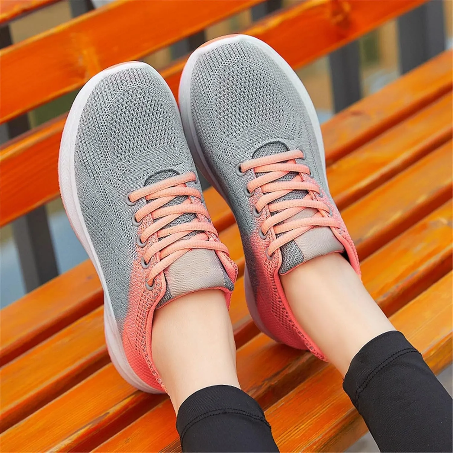 Kubbon Womens Sneakers Casual Walking Athletic Non Slip Sneakers Lightweight Fashion Sport Sneakers Light-Weight Mesh Athletic Style for Bowlers