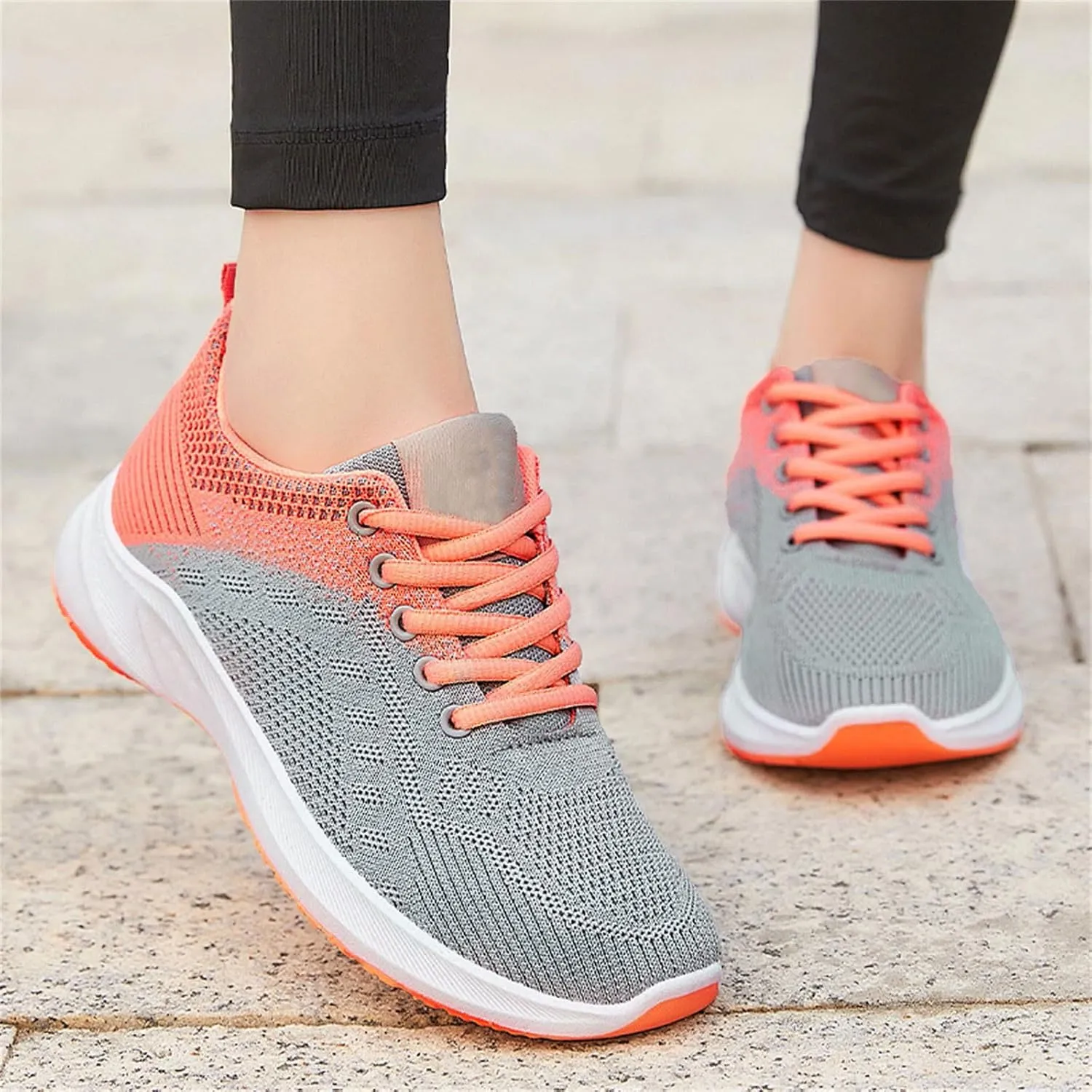 Kubbon Womens Sneakers Casual Walking Athletic Non Slip Sneakers Lightweight Fashion Sport Sneakers Light-Weight Mesh Athletic Style for Bowlers