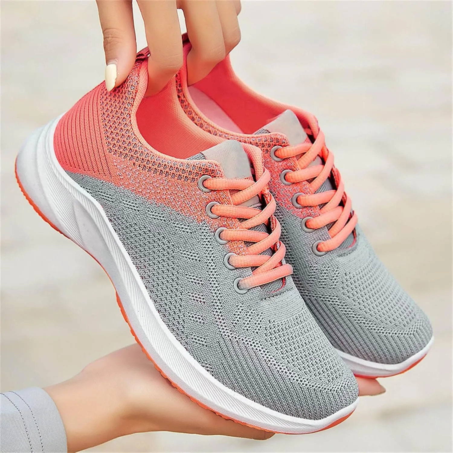 Kubbon Womens Sneakers Casual Walking Athletic Non Slip Sneakers Lightweight Fashion Sport Sneakers Light-Weight Mesh Athletic Style for Bowlers