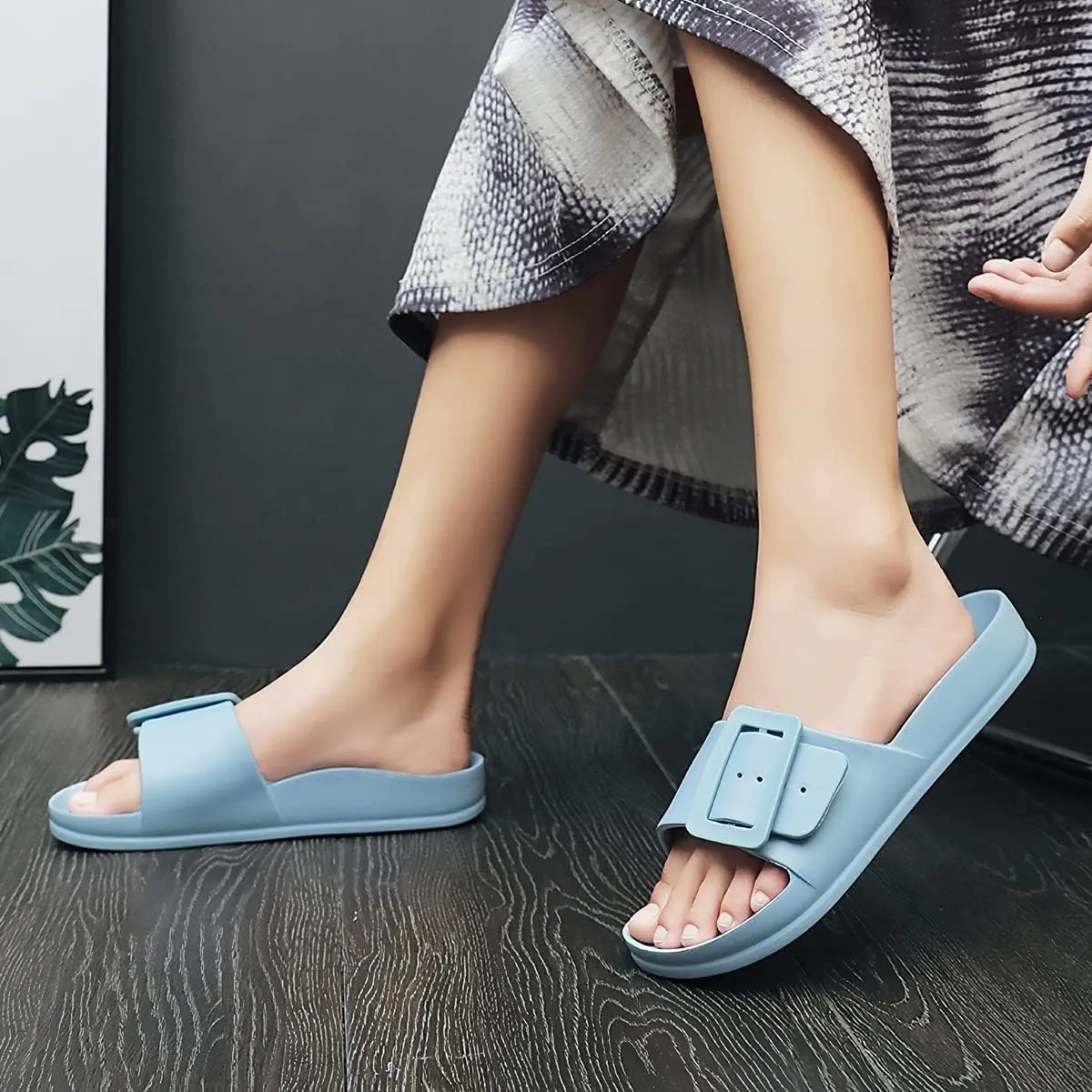 L LOUBIT Cloud Slides for Women with Arch Support Pillow Soft Recovery Sandals Lightweight Summer Beach Slippers Non-Slip Shower Shoes