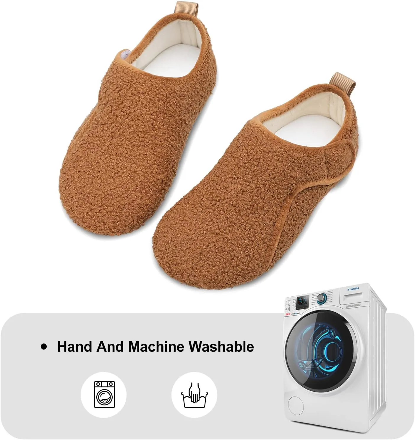 L-RUN Womens Mens House Slippers Indoor Home Shoes Warm Barefoot Slippers Outdoor House Shoes Anti-slip