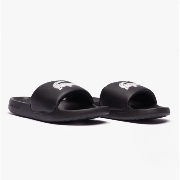Lacoste CROCO Womens Logo Sliders Black/White