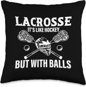 Lacrosse Saying Player Team Trainer Lacrosse Ball Throw Pillow