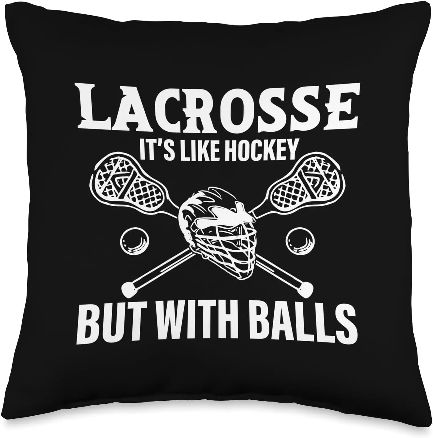 Lacrosse Saying Player Team Trainer Lacrosse Ball Throw Pillow