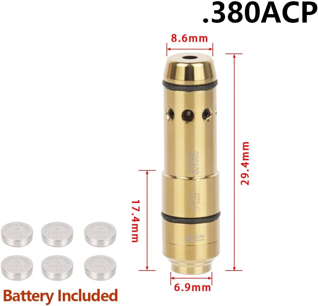 Laser Training Cartridge for Dry fire Practice Copper case, Saves Ammo, Suitable for Most Shooting Targets and Dry fire Laser Training Systems