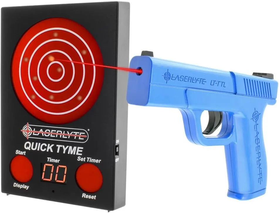 LaserLyte Quick Tyme Laser Trainer Target with Point of Impact Display and Timed Games for Reactive Laser Shooting and Dry Fire Practice