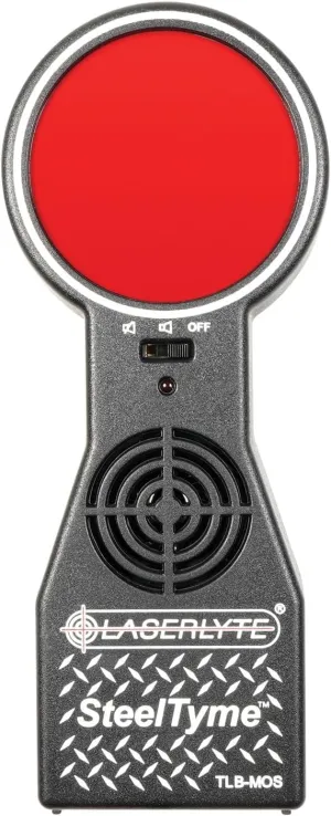 LaserLyte TLB-MOS Steel Tyme Laser Trainer Targets with Plinking Steel Sound and Flashing LED Lights for Reactive Laser Shooting and Dry Fire Practice