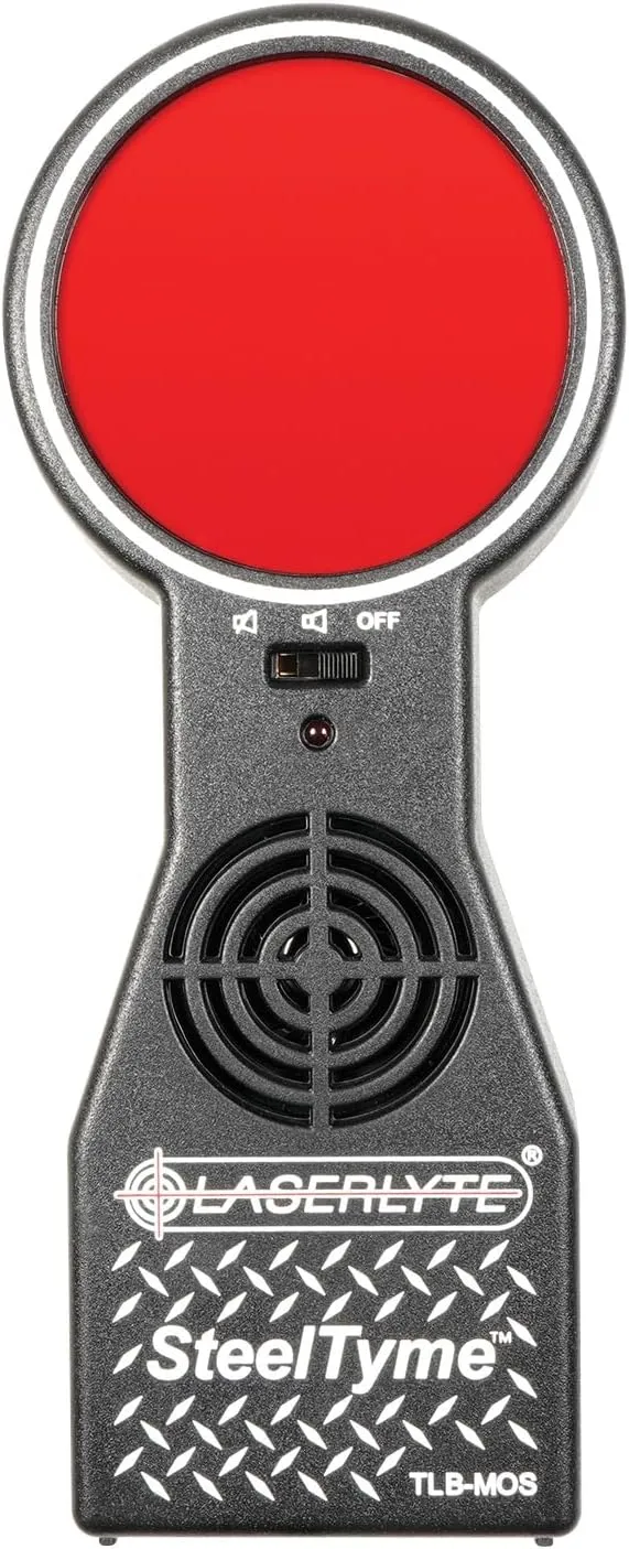 LaserLyte TLB-MOS Steel Tyme Laser Trainer Targets with Plinking Steel Sound and Flashing LED Lights for Reactive Laser Shooting and Dry Fire Practice