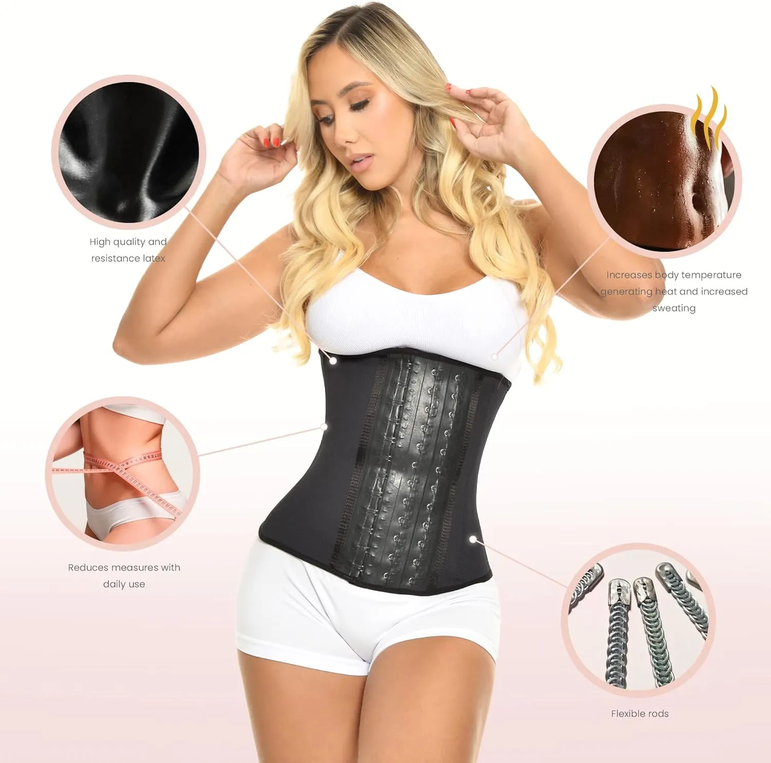 Latex Corset Waist Trainer for Women Long Waist Strong Control - Fajas Colombianas - Shapewear
