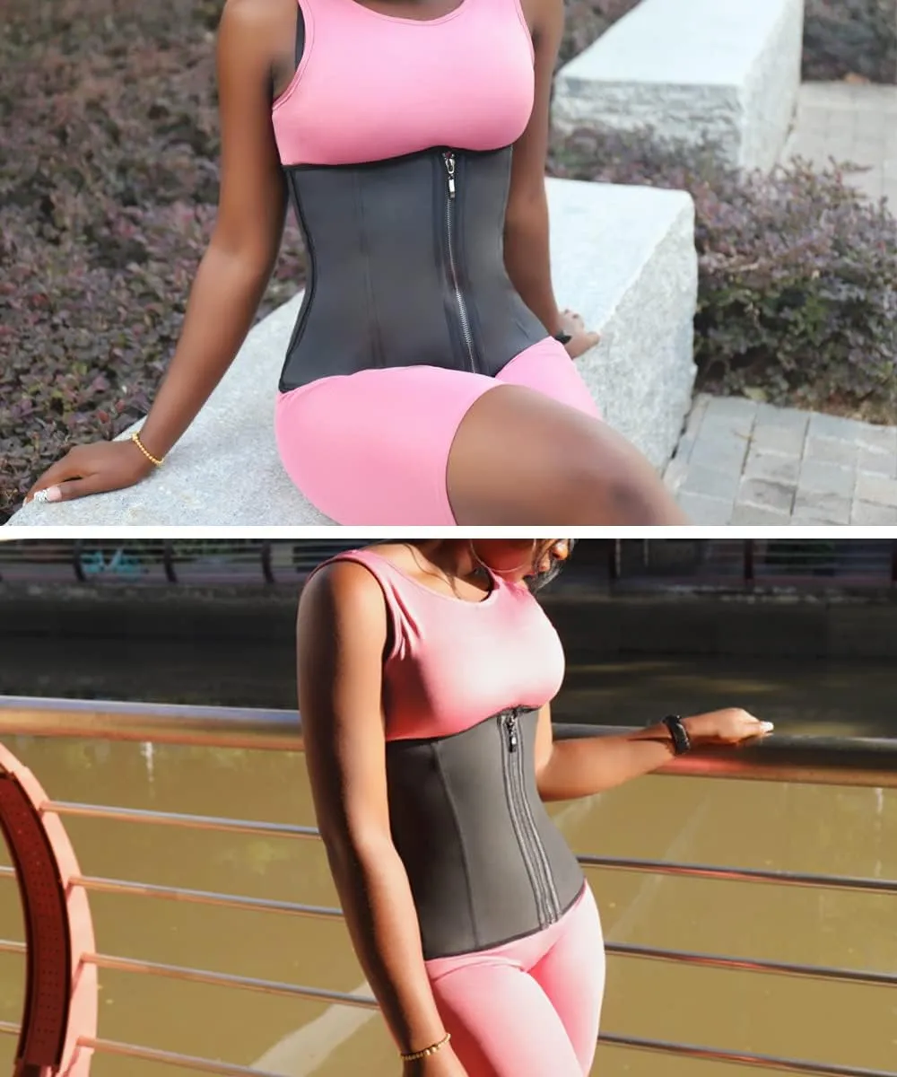 Latex Waist Trainer Corset Underbust Sport Cincher Womens Workout Body Shaper