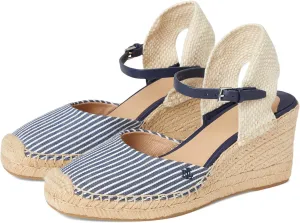 Lauren Ralph Lauren Women's Robby Striped Canvas & Jute Espadrille Wedge Sandal