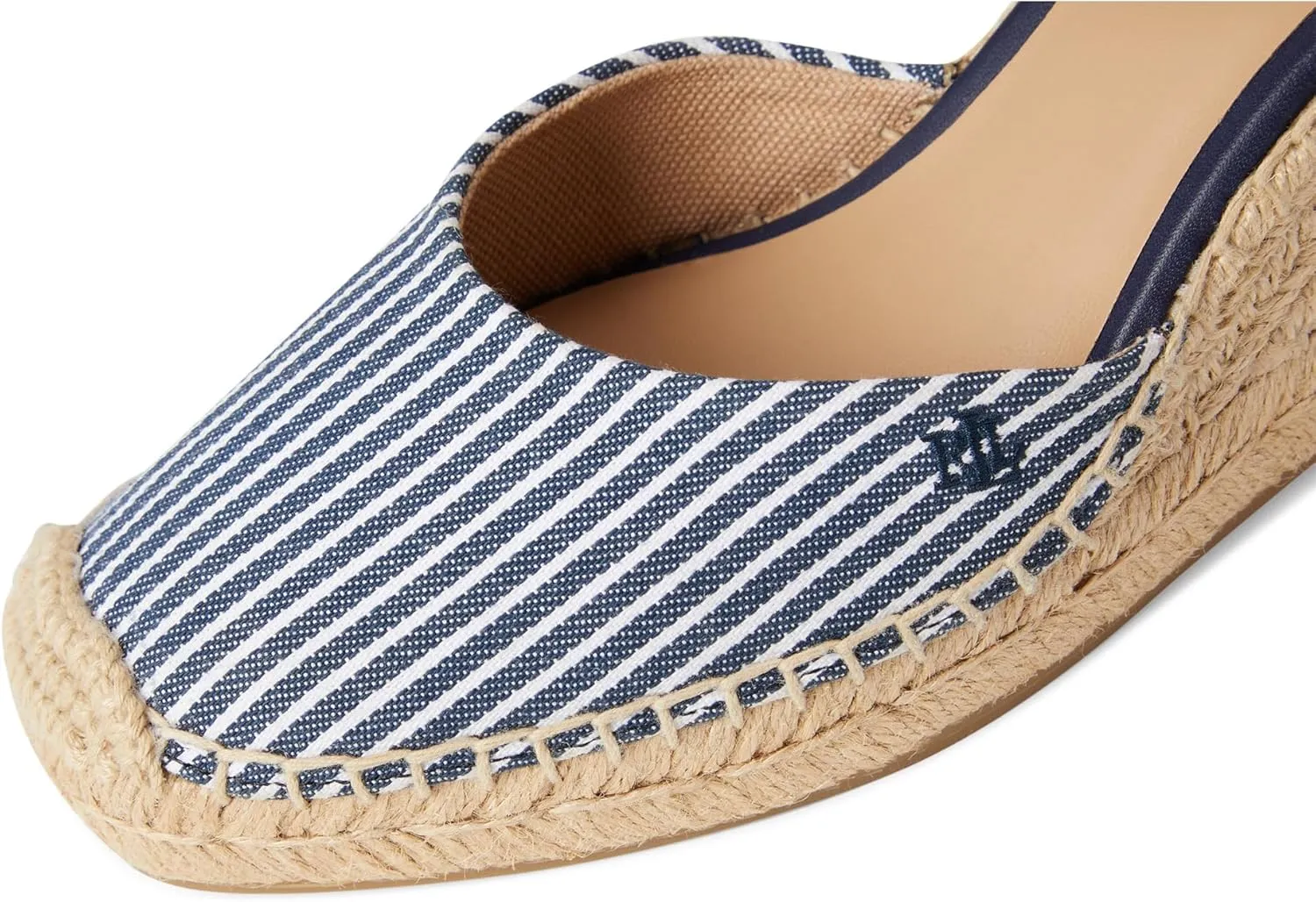 Lauren Ralph Lauren Women's Robby Striped Canvas & Jute Espadrille Wedge Sandal