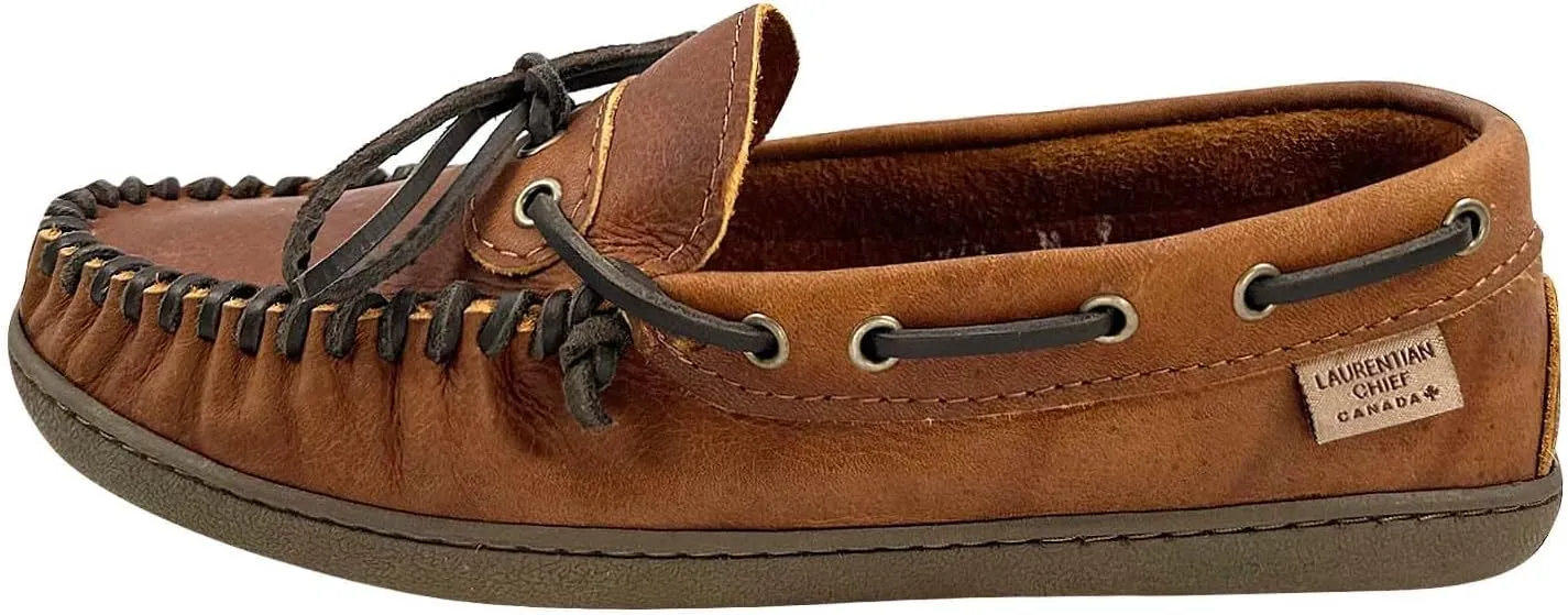 Laurentian Chief Men's Wide Leather Moccasin Shoes