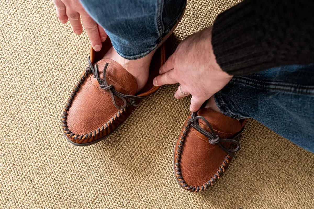 Laurentian Chief Men's Wide Leather Moccasin Shoes