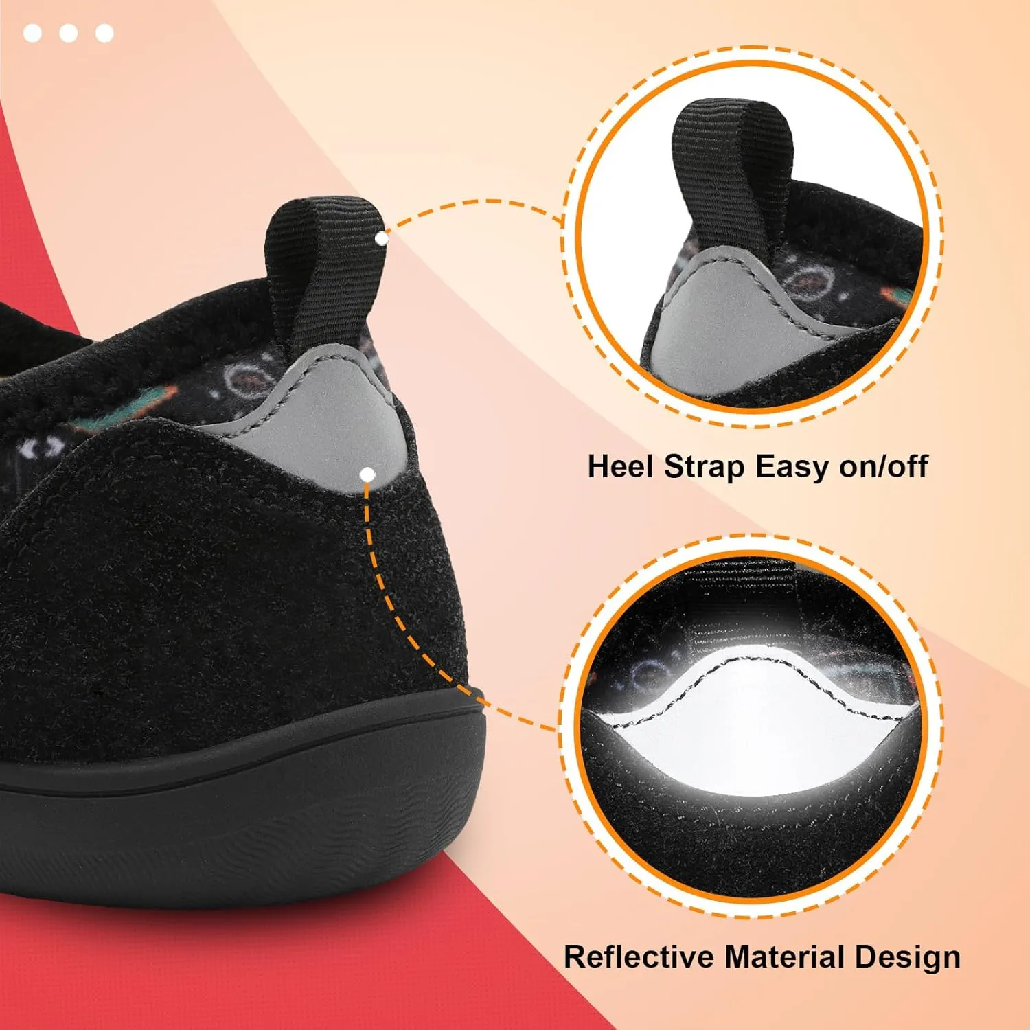 LeIsfIt Mens Slippers Wide House Shoes Adjustable Diabetic Shoes Arthritis Swollen House Slippers Indoor Outdoor