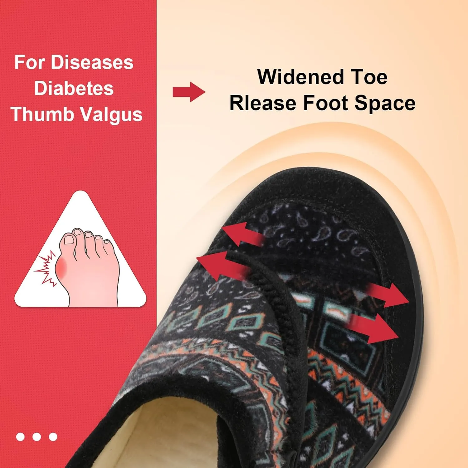 LeIsfIt Mens Slippers Wide House Shoes Adjustable Diabetic Shoes Arthritis Swollen House Slippers Indoor Outdoor
