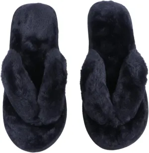 LIFKOME Home Sliers Women's Furry Sliers Winter Slippers Plush Flip-flops Anti-slip Padded Slippers Comfortable Cotton Footwear Size 40/41 26cm 9us 6.5uk 40.5eu