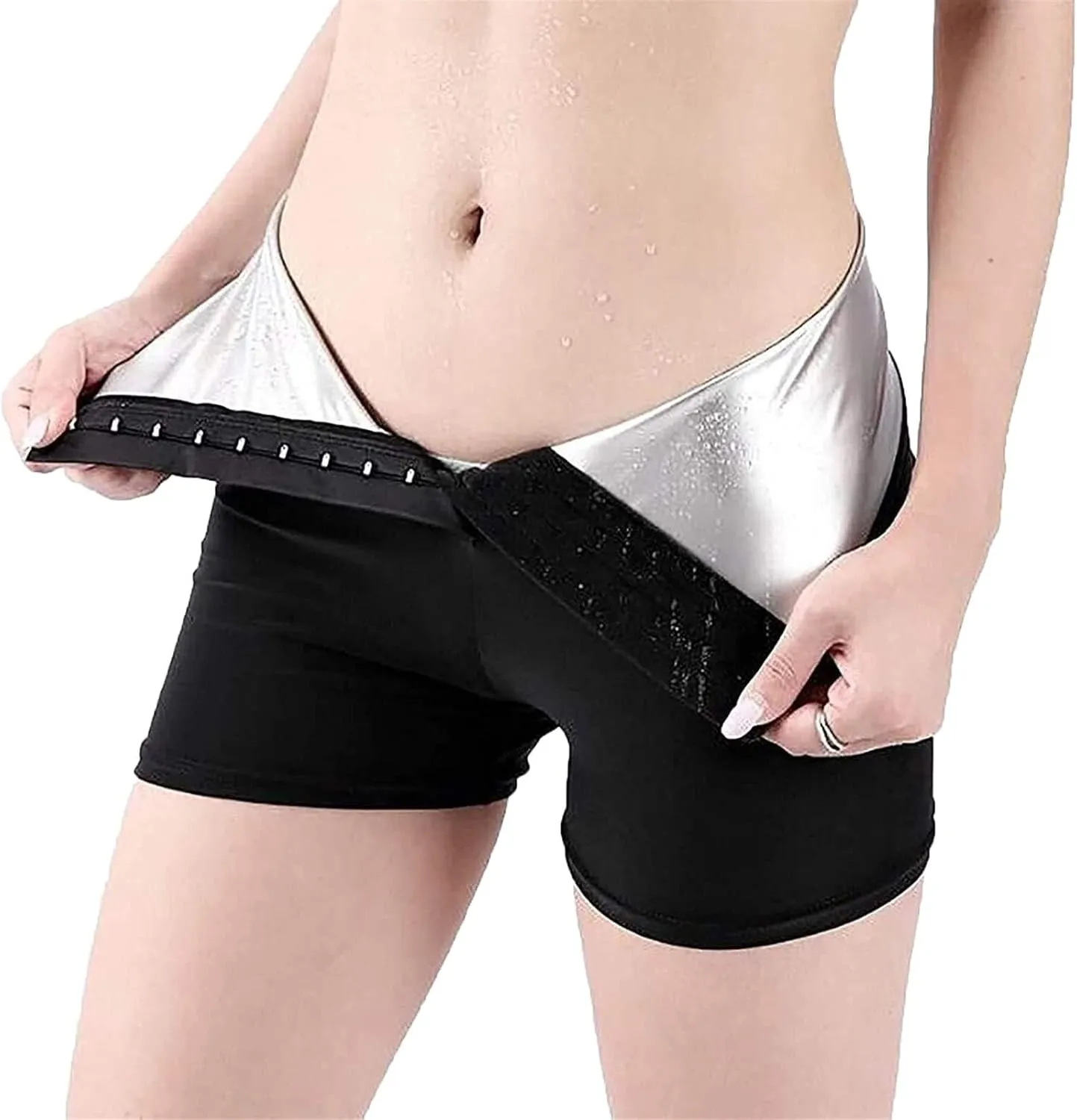 LIYUN Sauna Suits Shorts Sauna Sports Pants Slimming Pants Side Running Pants Warm Thermal Sweat Pants Jogging Pants Sweating Sauna Suits(Three-Divided,3X-Large)