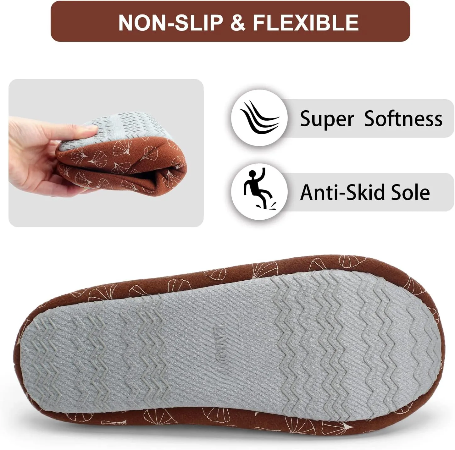 LMOY Women‘s Slipper House Slippers For Women Comfy Soft Memory Foam Slippers Shoes For Women With Bow Brown Tan Rusty Red