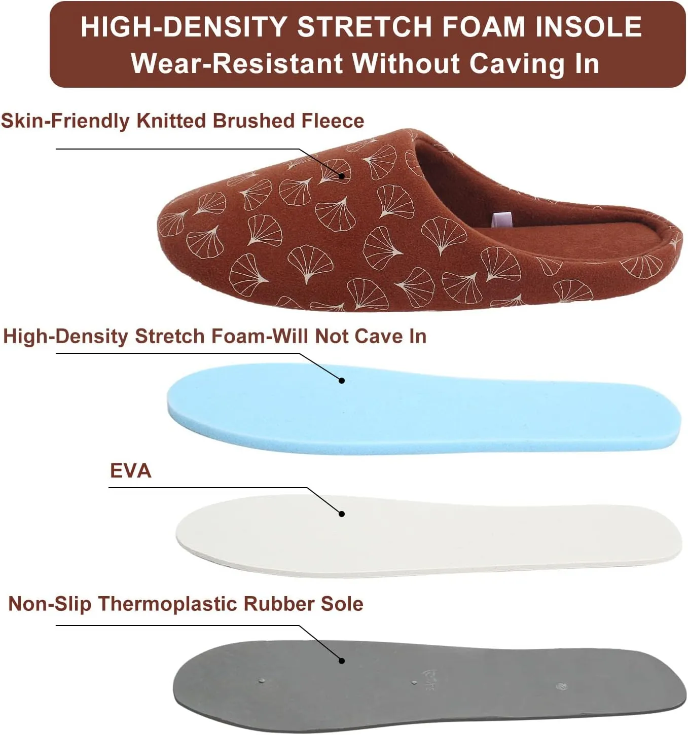 LMOY Women‘s Slipper House Slippers For Women Comfy Soft Memory Foam Slippers Shoes For Women With Bow Brown Tan Rusty Red