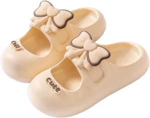 Loizziuy Women's Summer Bowknot Slipper House Slippers Anti-Slip Indoor Outdoor Sandals for All Seasons