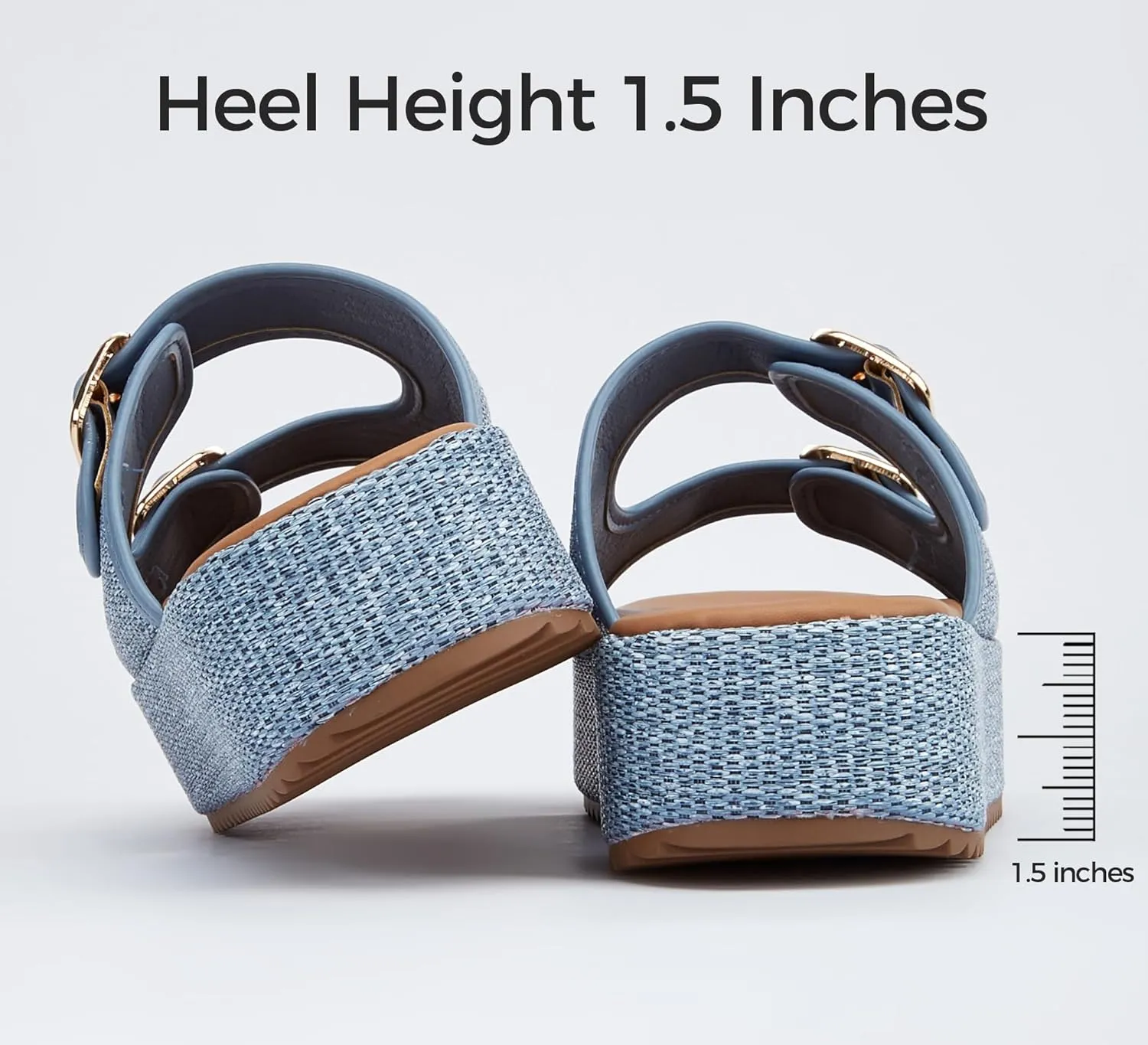 LUCKY STEP Women's Platform Slide Sandals Braided Adjustable Strap Flat Open Toe Summer Casual Shoes Beach Outdoor Wedge Woven Slipper