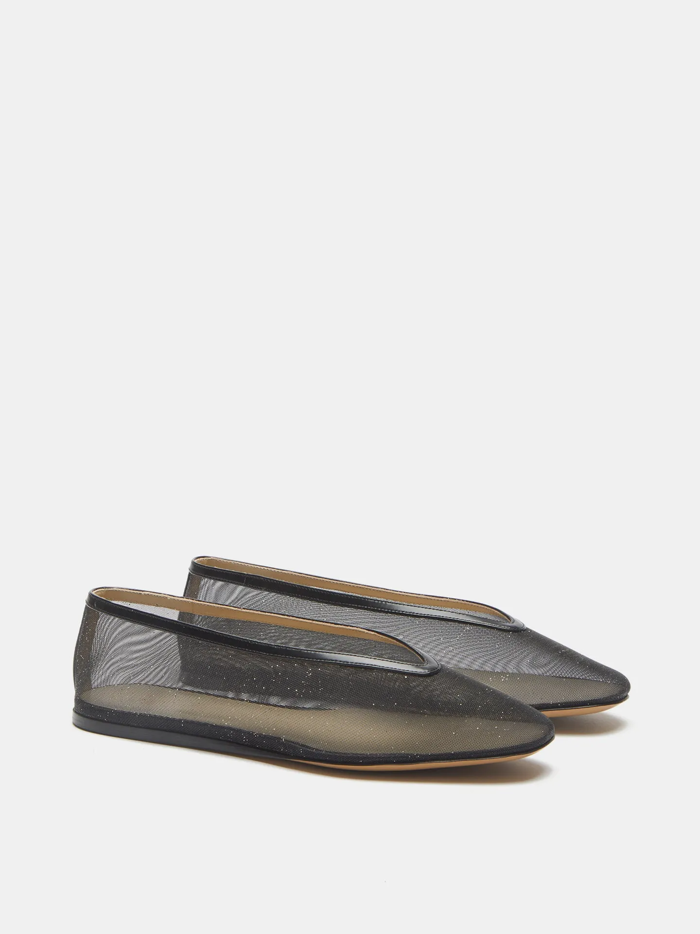 Luna Slipper / Black Mesh Glitter