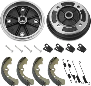 M MATI Front Wheel Brake Drum Hub & Brake Shoes 2Set for Kawasaki Mule 2010 KAF540 1990 Mule 2500 KAF620 1994-2000 Mule 2510 4x4 KAF620 1993-2000 Mule 2510 Diese-l KAF950 2000-2001