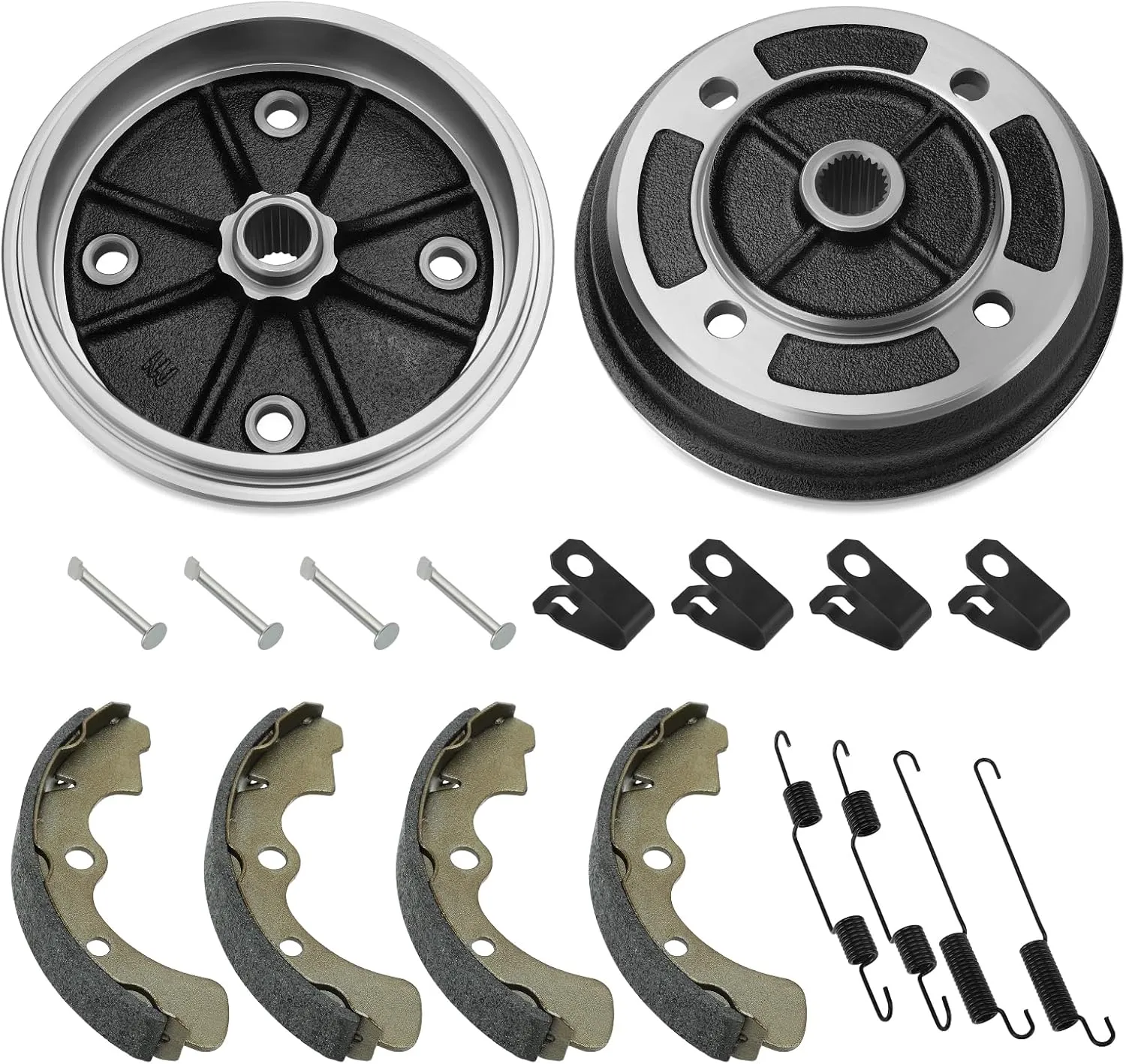 M MATI Front Wheel Brake Drum Hub & Brake Shoes 2Set for Kawasaki Mule 2010 KAF540 1990 Mule 2500 KAF620 1994-2000 Mule 2510 4x4 KAF620 1993-2000 Mule 2510 Diese-l KAF950 2000-2001