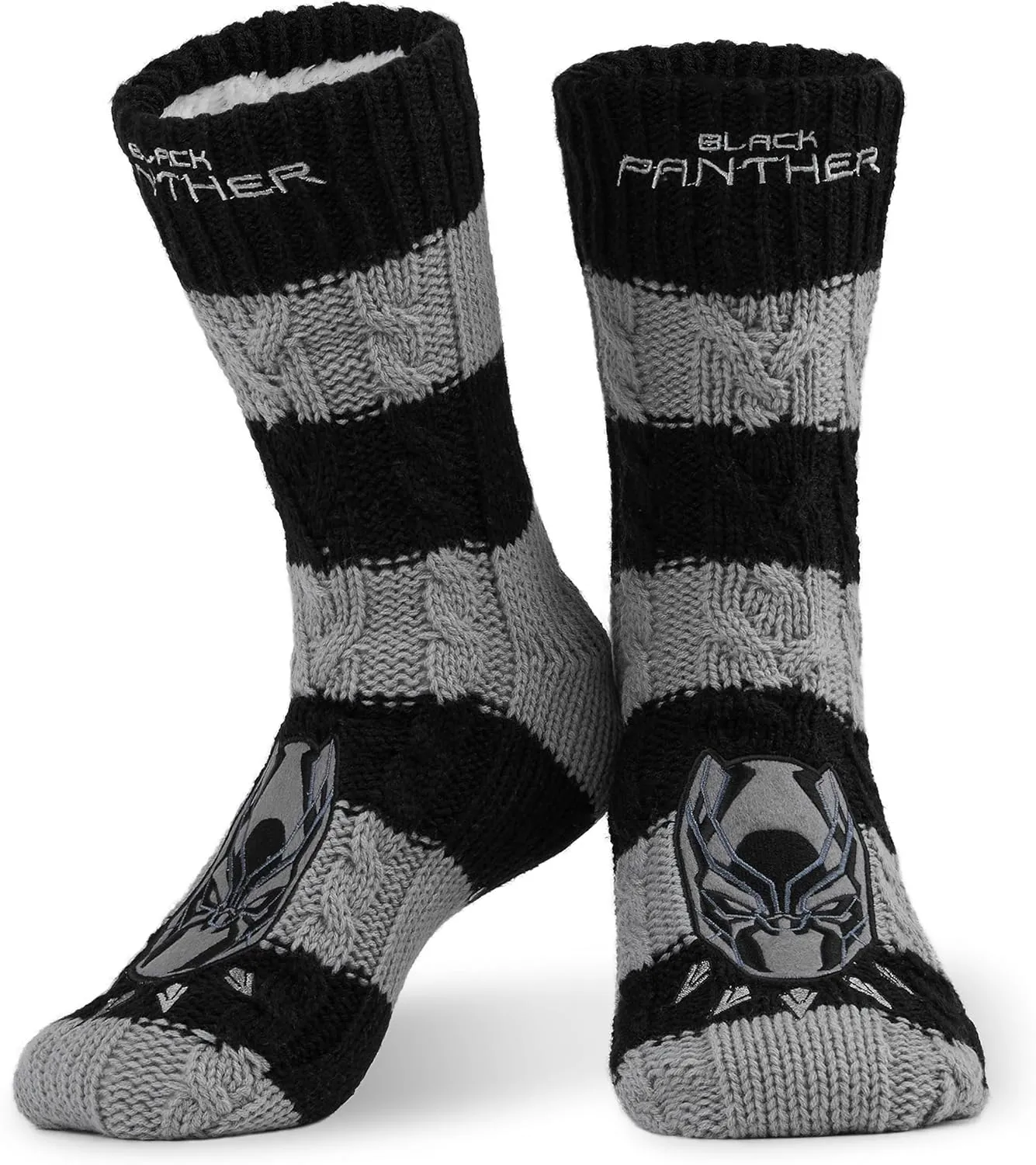 Marvel Fluffy Socks, Mens Slipper Socks, Black Panther Thor Warm Knitted Socks