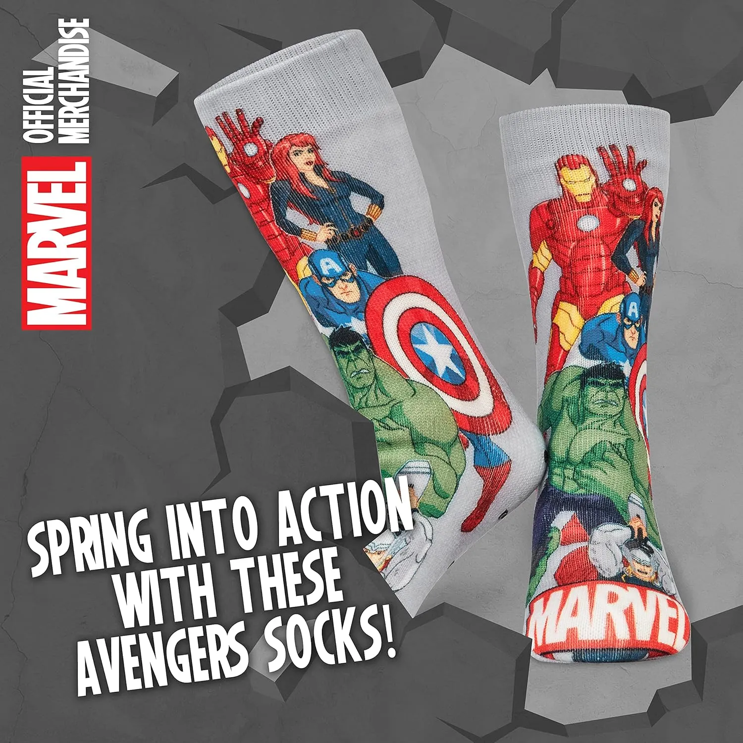 Marvel Fluffy Socks, Mens Slipper Socks, Black Panther Thor Warm Knitted Socks