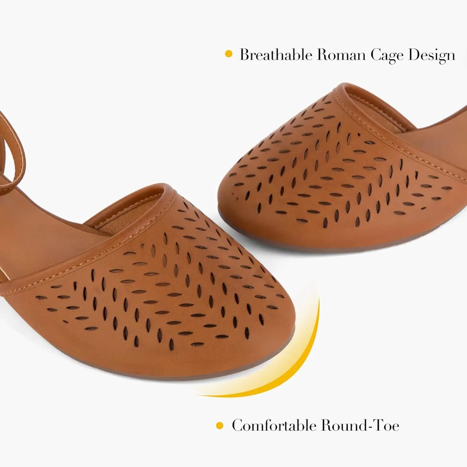 MaxMuxun Womens Roman Ankle Strap Cage Closed Toe Flat Sandals