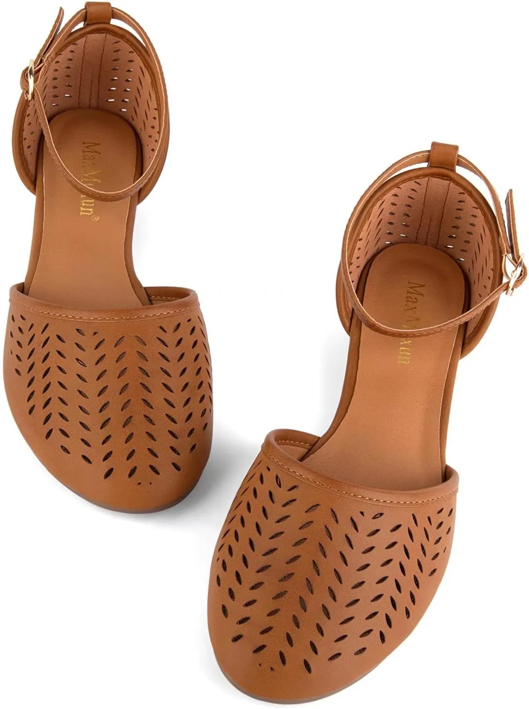 MaxMuxun Womens Roman Ankle Strap Cage Closed Toe Flat Sandals
