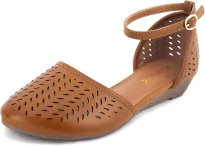 MaxMuxun Womens Roman Ankle Strap Cage Closed Toe Flat Sandals