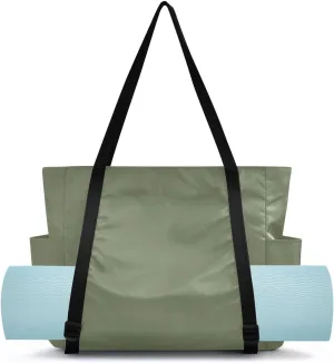 MCHIVER Black Yoga Bag for Women Yoga Mat Carrier Fits All Your Stuff Large Pilates Gym Bag